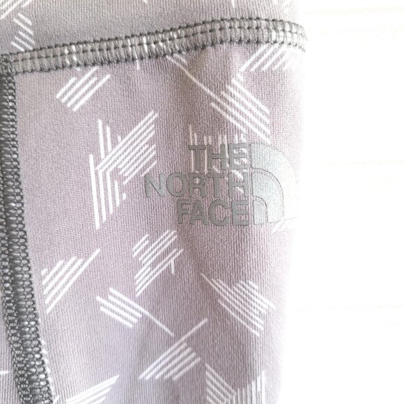 North Face Leggings Womens Size Small Grey White Print Capri Activewear - Picture 9 of 12